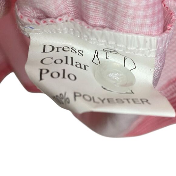 Collars & Co Polo Shirt Mens L Red Houndstooth Golf Preppy Dress Collar NWT - Picture 8 of 10